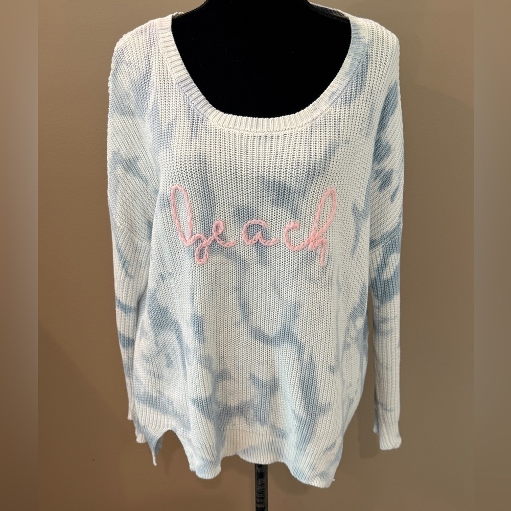 Women’s VINTAGE HAVANA oversized BEACH tie dye cozy sweater- Size Small